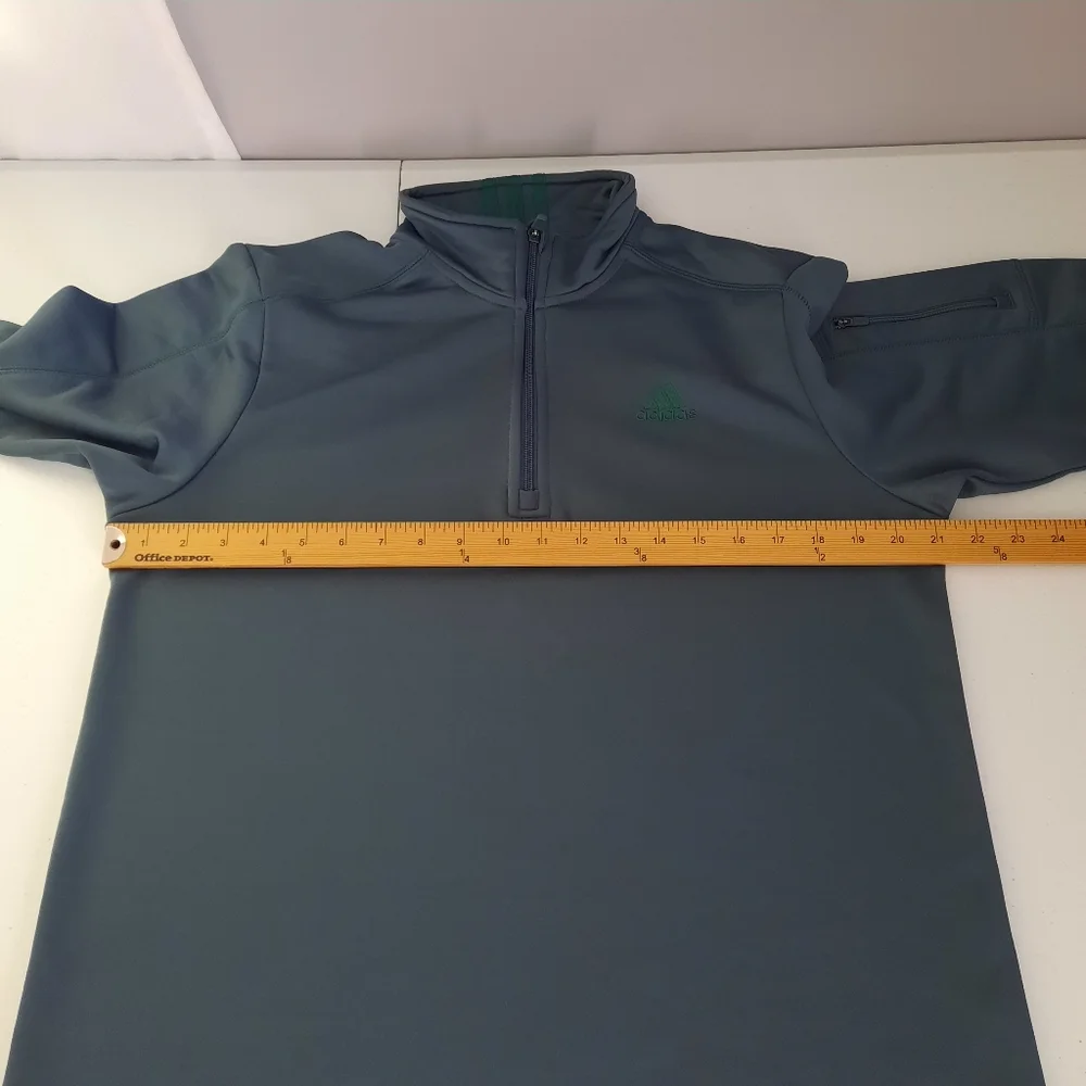 Adidas Men's Gray and Green 1/4 Zip Pullover Sweatshirt size Medium